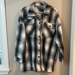 NWT Plaid Flannel Shacket 3X